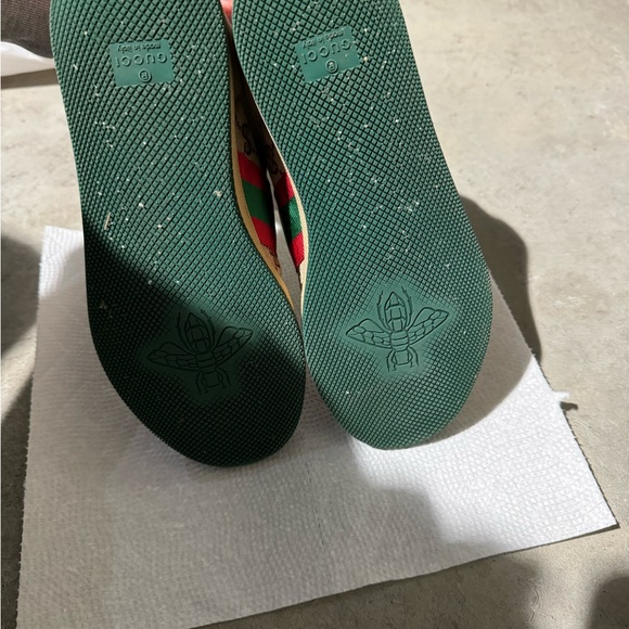 Gucci Distressed Leather and Canvas Sneakers - Picture 2 of 5